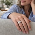 Mosaic - emerald cut moissanite ring met vijf stenen