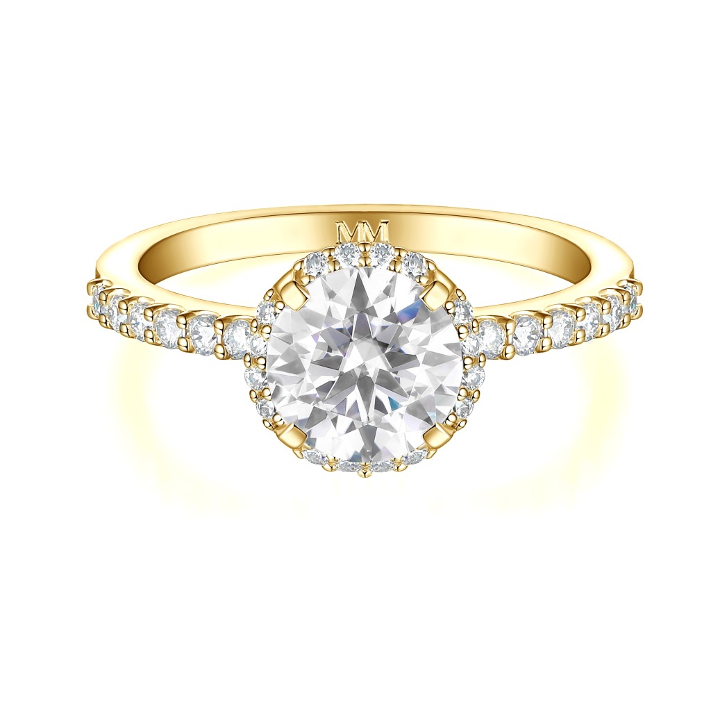 Glimmerette - Luxe Halo Moissanite Ring Met Pavé Accenten