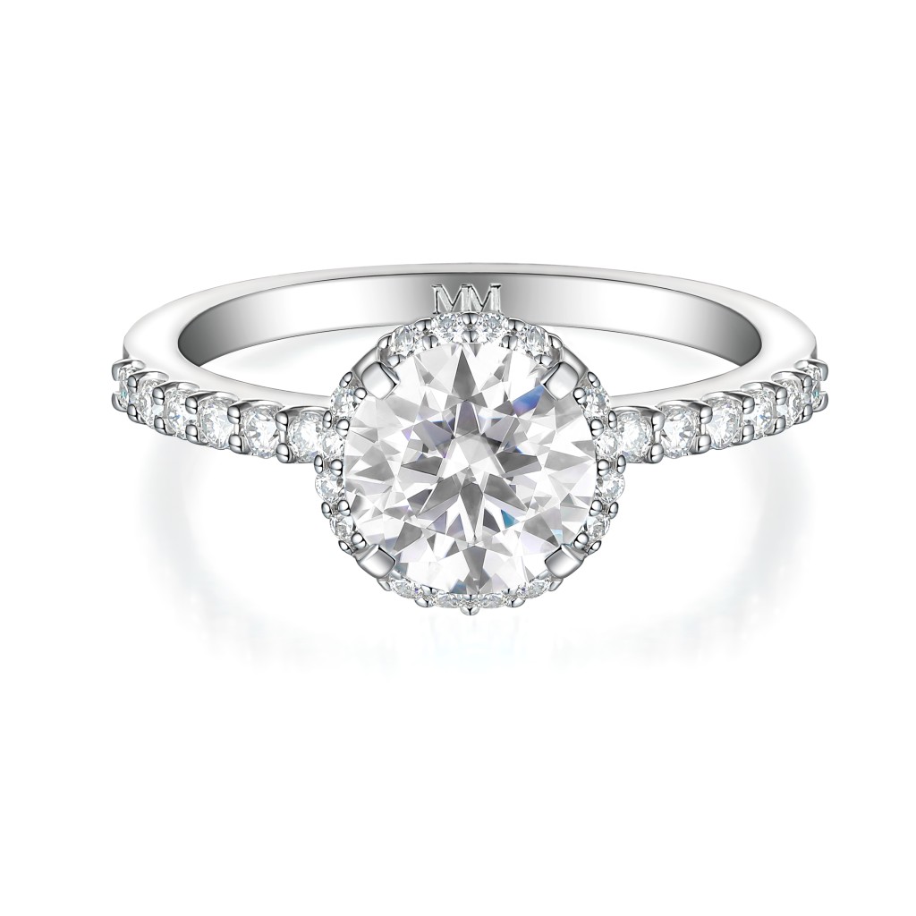 Glimmerette - Luxe Halo Moissanite Ring Met Pavé Accenten