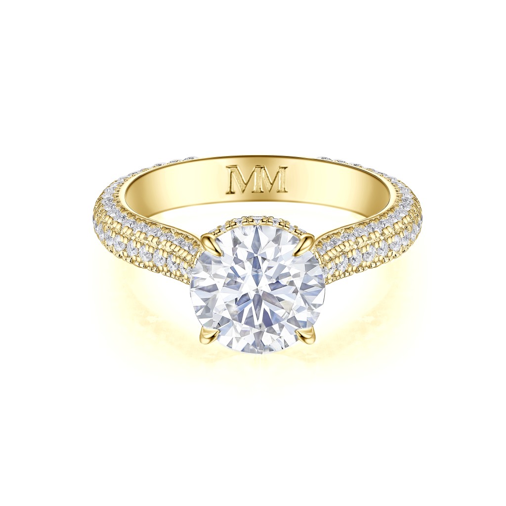 Cassiane - Moissanite Verlovingsring met Pavé-gezette Accentstenen