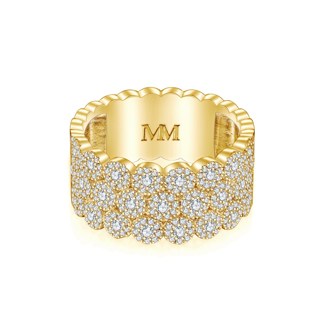 Cresta - Brede Pavé Gezette Moissanite Verlovingsring