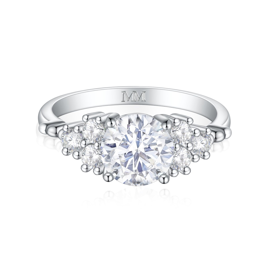 Astral - Moissanite Verlovingsring Met Zijstenen