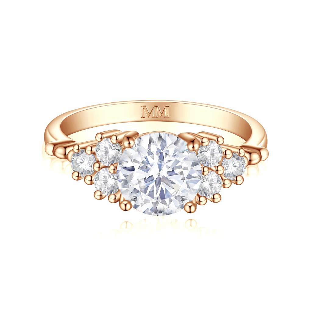 Astral - Moissanite Verlovingsring Met Zijstenen