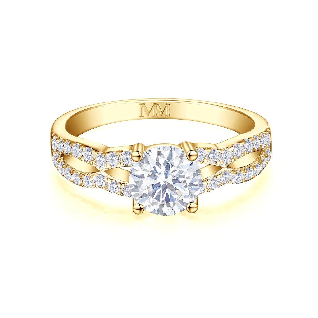 Verity - Moissanite Verlovingsring met Gedraaide Band