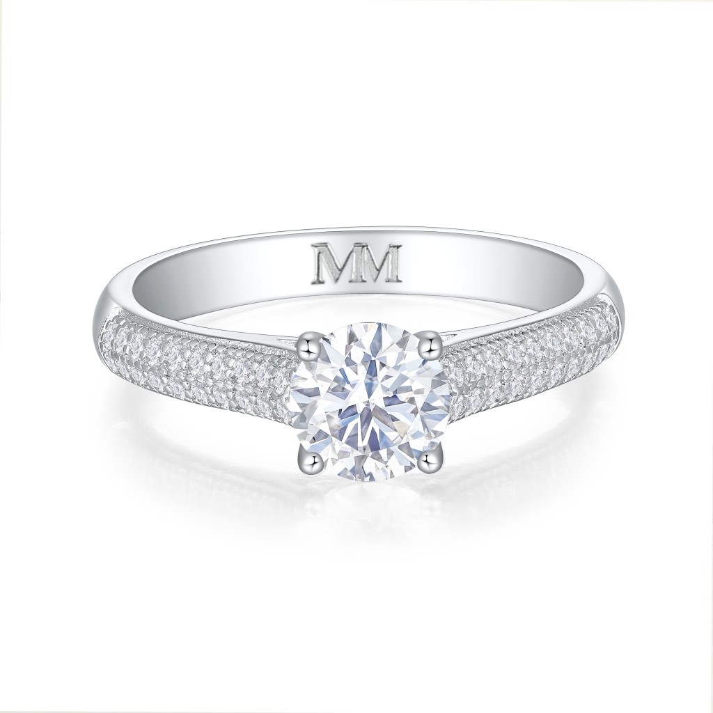 Venette - Moissanite Verlovingsring Met Pavé Zijstenen
