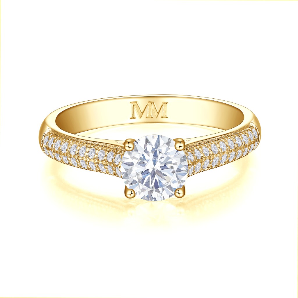 Venette - Moissanite Verlovingsring Met Pavé Zijstenen