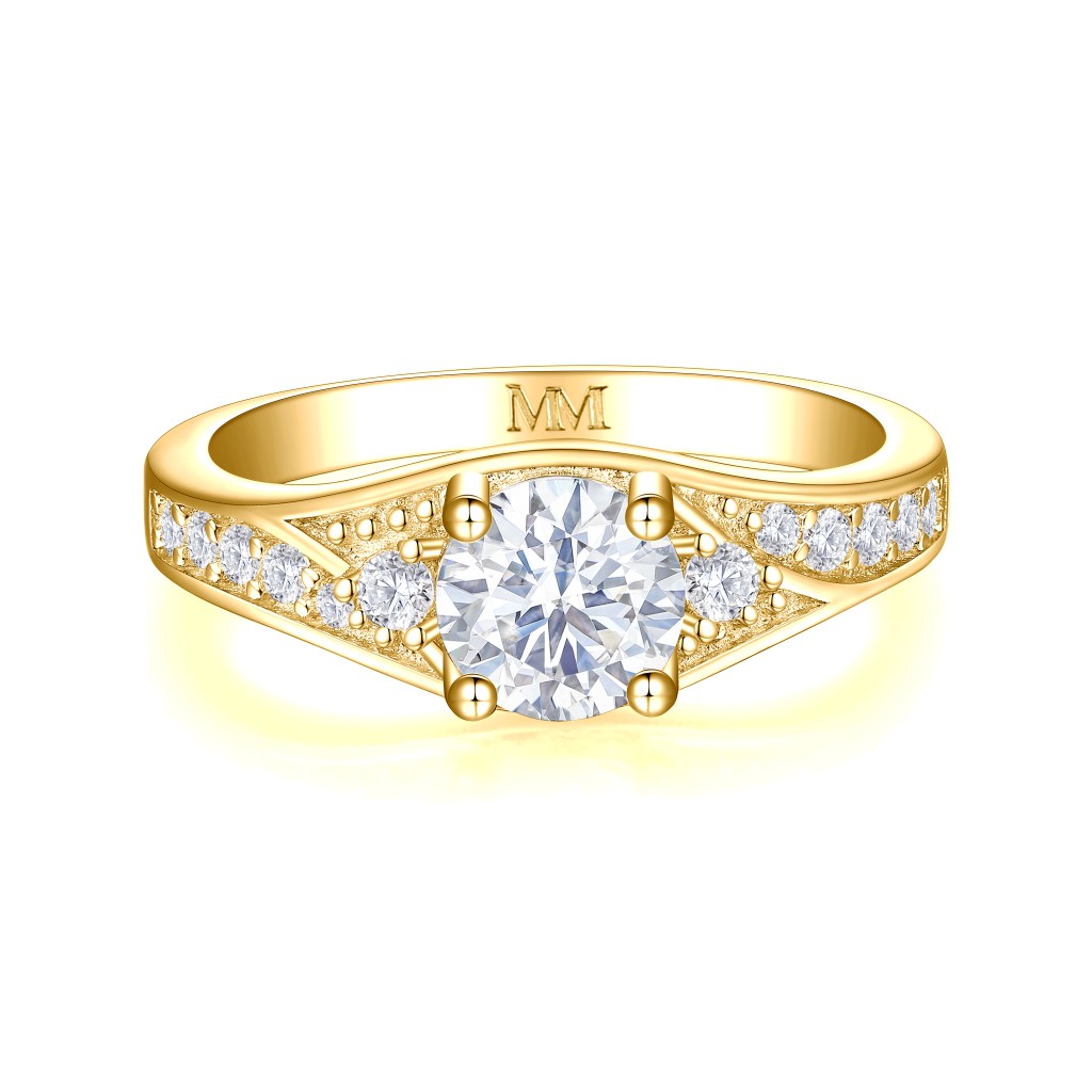 Seraphis - Moissanite Verlovingsring Met Zijstenen