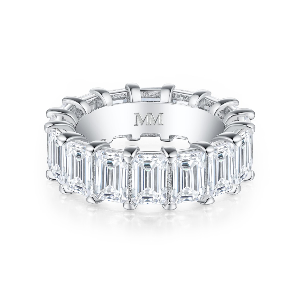 Eterna - Smaragd Geslepen Moissanite Eternity Ring
