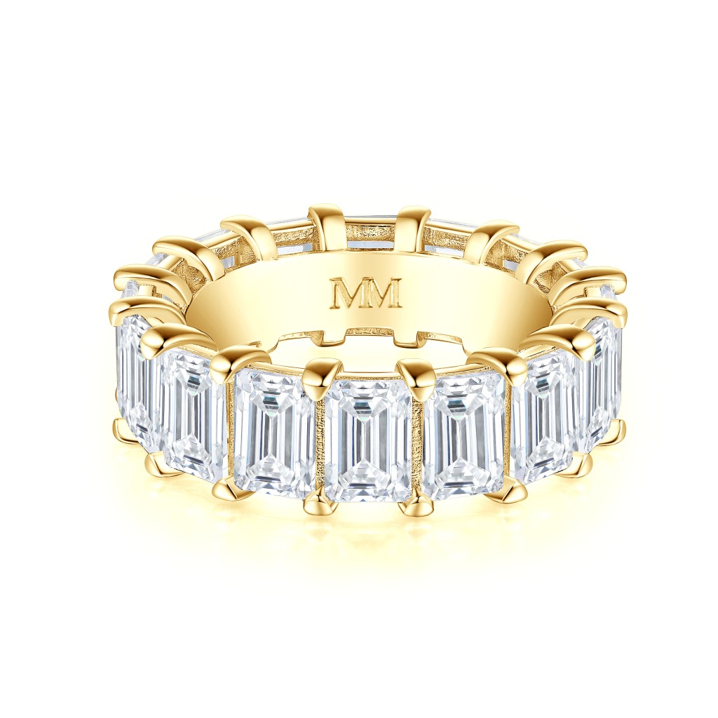 Eterna - Smaragd Geslepen Moissanite Eternity Ring