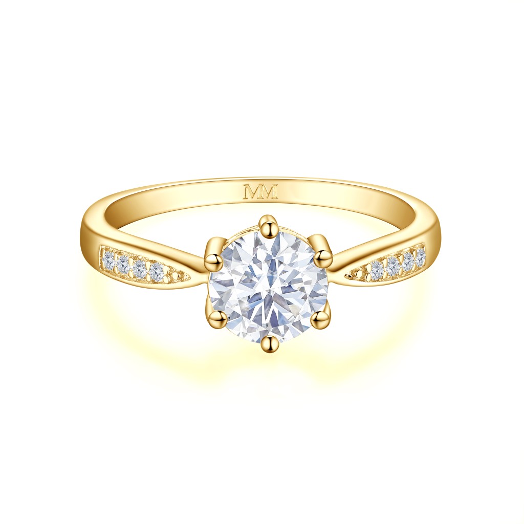 Stellar - Moissanite Verlovingsring Met Pavé Zijstenen
