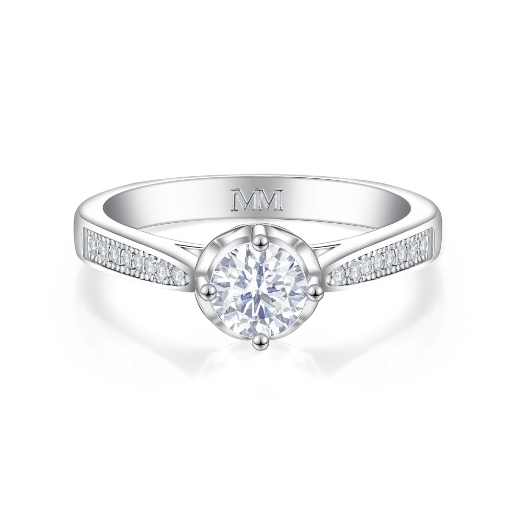 Celeste - Moissanite Verlovingsring Met Pavé Zijstenen