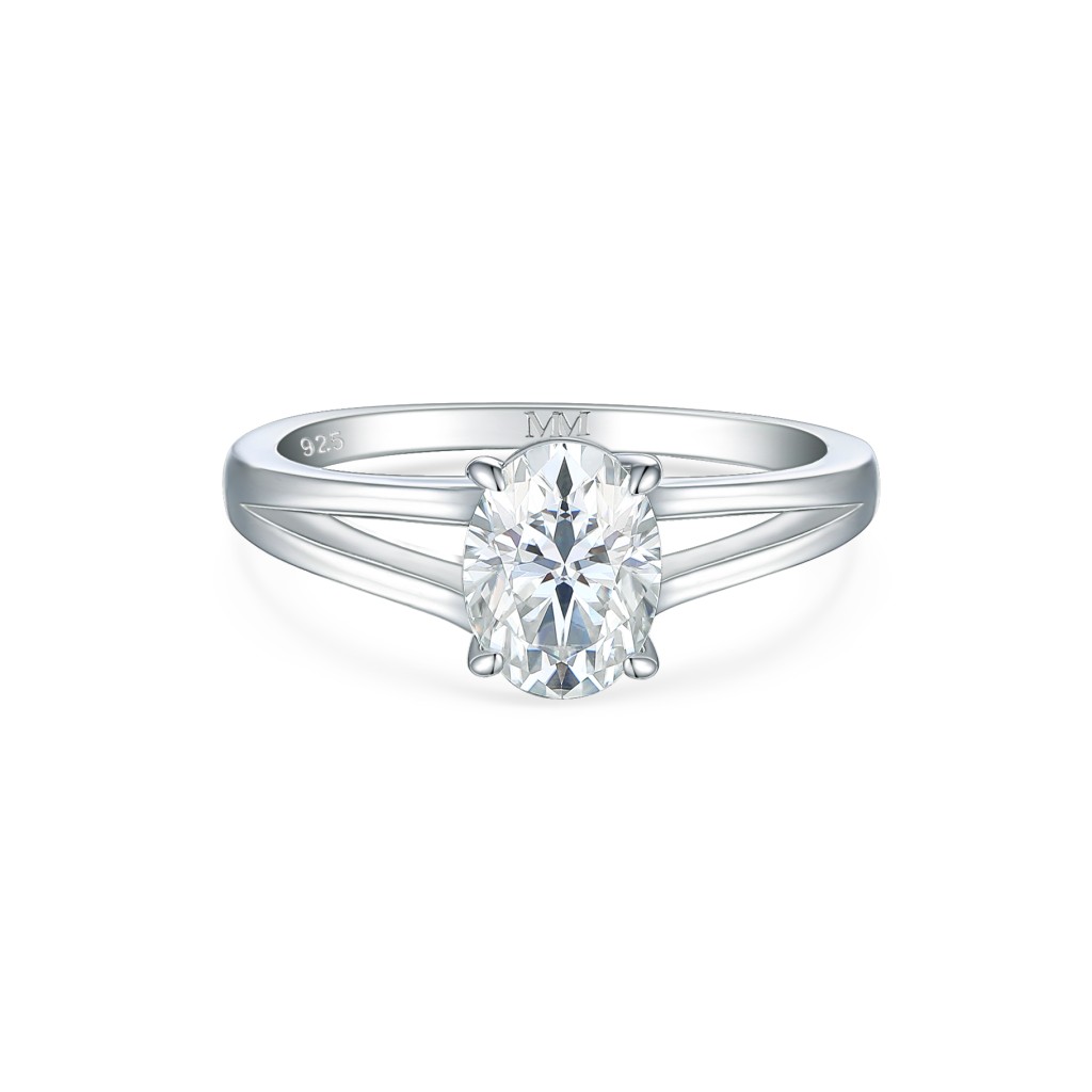 Grace - Ovaal Split-Shank Moissanite Ring