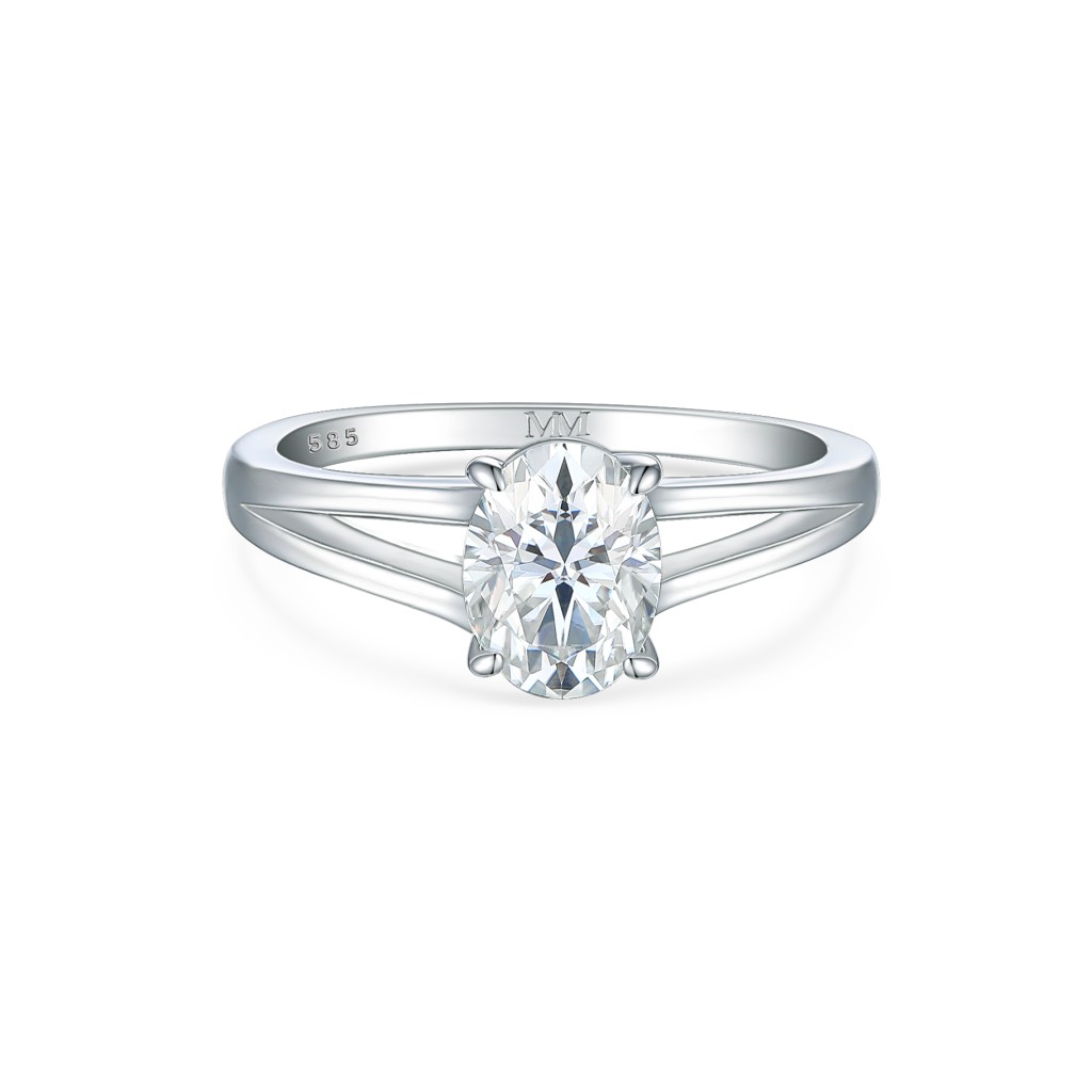 Grace - Ovaal Split-Shank Moissanite Ring