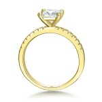 Celestia - Princess Moissanite Ring Met Pavé Zijstenen