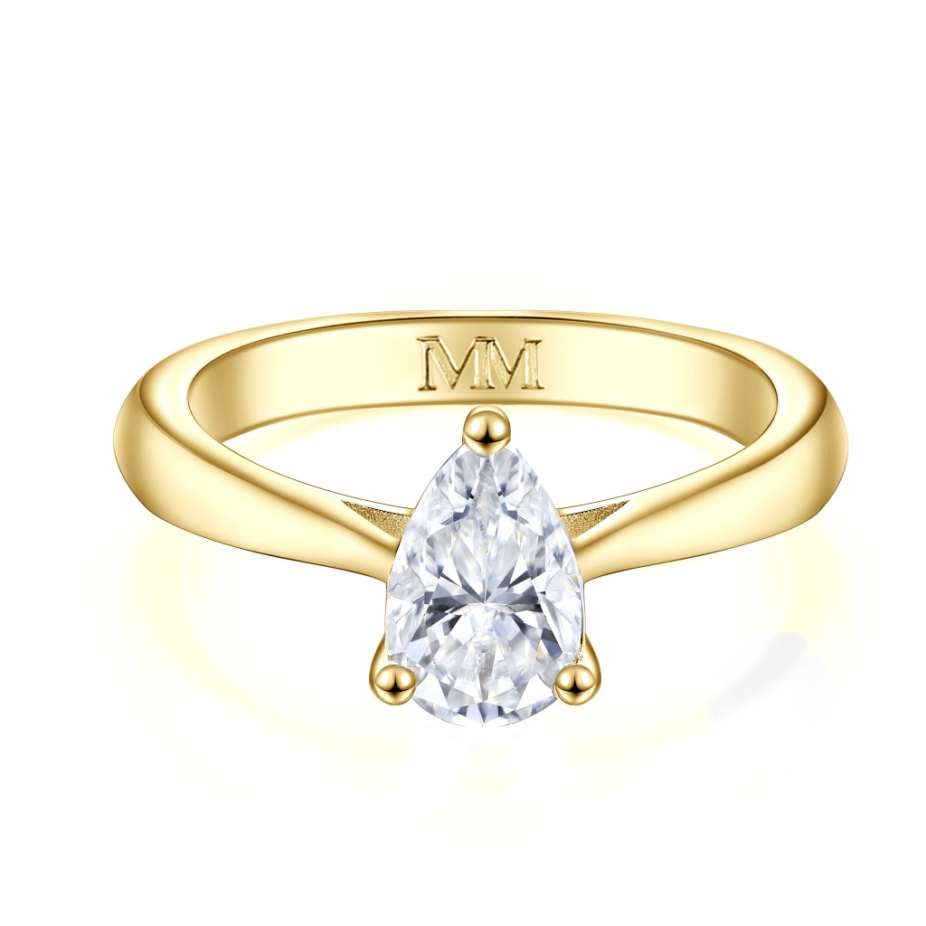 Larissa - Peer Solitair Moissanite Ring