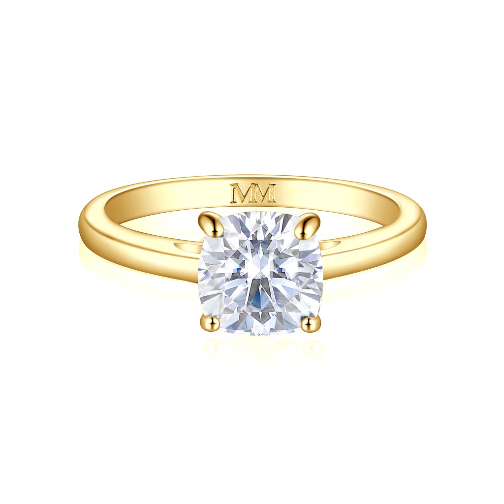 Elara - Cushion Solitair Moissanite Ring