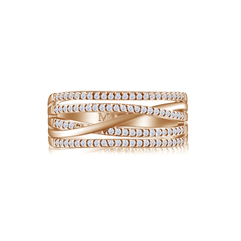 Estrella - Moissanite Cross-Over Lijnen Ring