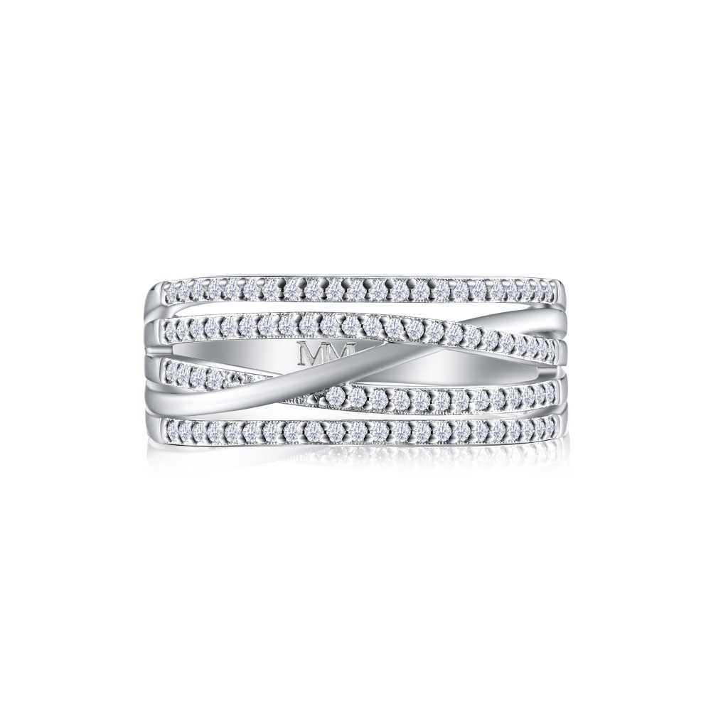 Estrella - Moissanite Cross-Over Lijnen Ring