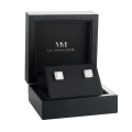 Tetrona - Asscher Moissanite Oorknopjes in Halo Zetting
