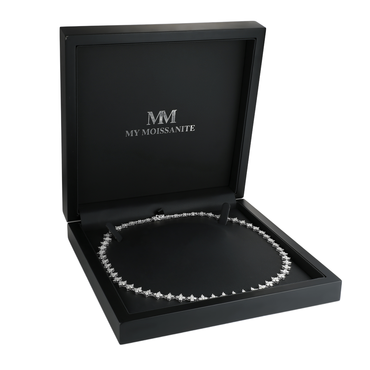 Pentara - Moissanite Tennis Ketting in Pavé Zetting