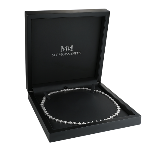 Pentara - Moissanite Tennis Ketting in Pavé Zetting