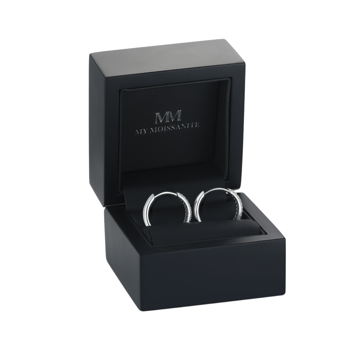 Glintique - Pavé Gezet Moissanite Huggie Oorringen Met Scharniersluiting