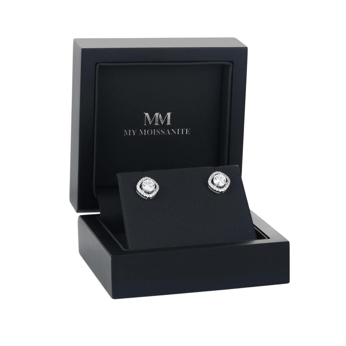 Spaced Halo - Halo Moissanite Stud Oorbellen