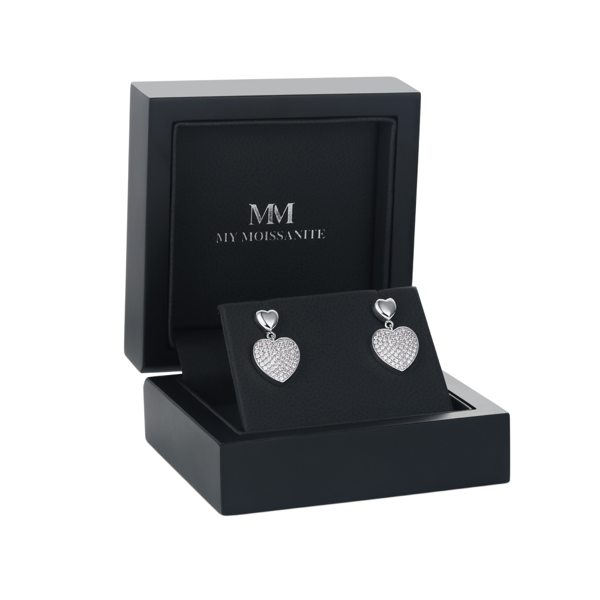 Hearts of Pavé - Moissanite Oorhangers in Pavé Zetting