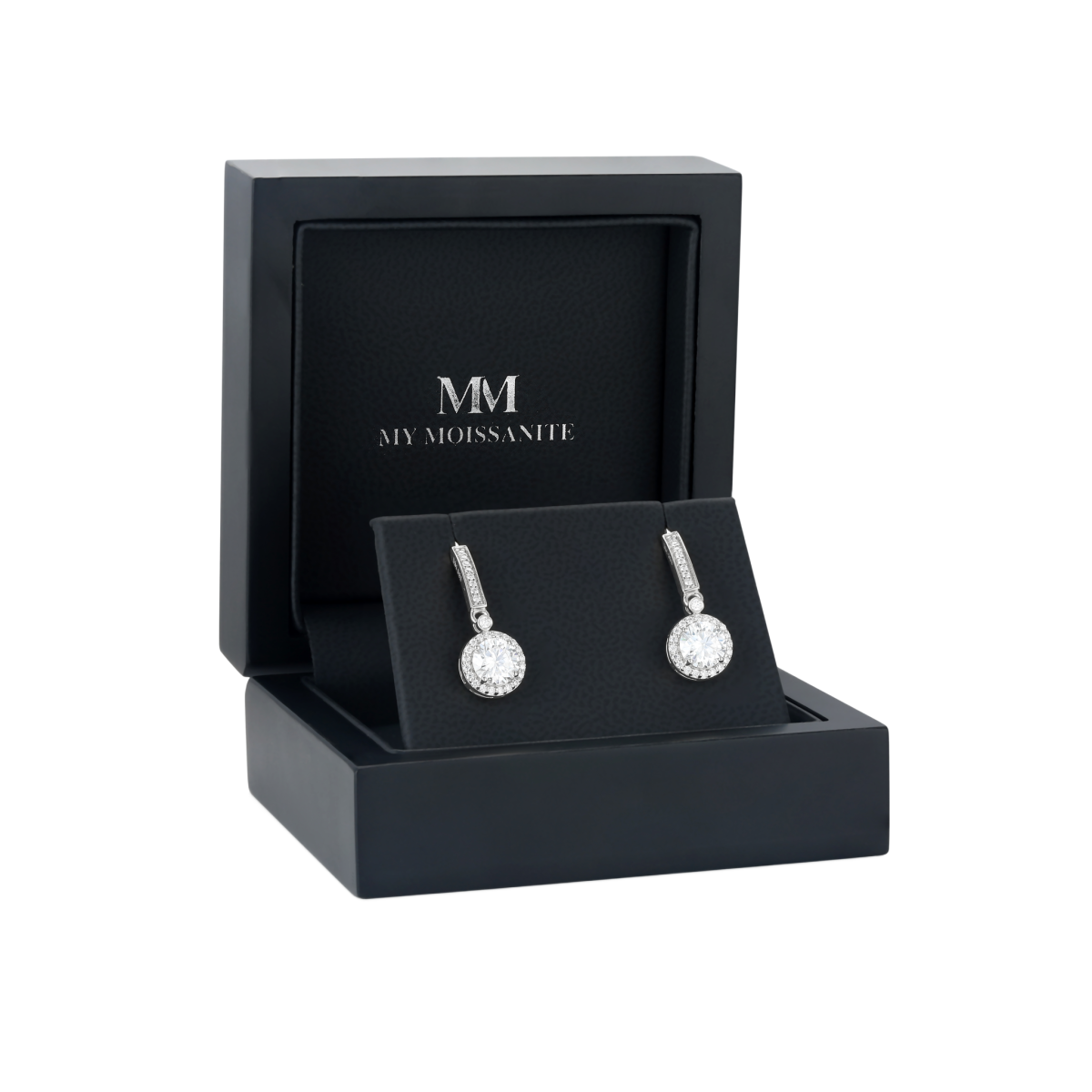 Luminary - Moissanite Halo Oorhangers