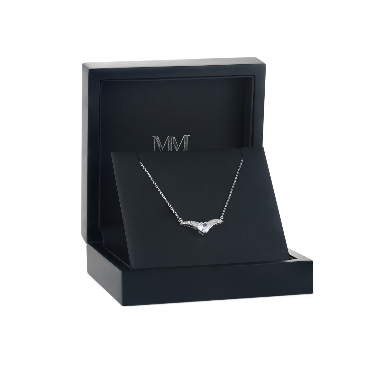 Vaneza - Elegante Moissanite V-vormige Ketting met Pave Accenten