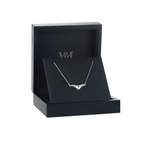 Vaneza - Elegante Moissanite V-vormige Ketting met Pave Accenten