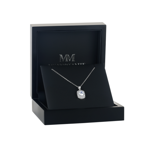 Memento - Briljante Moissanite Hanger in Pavé Halo Ontwerp