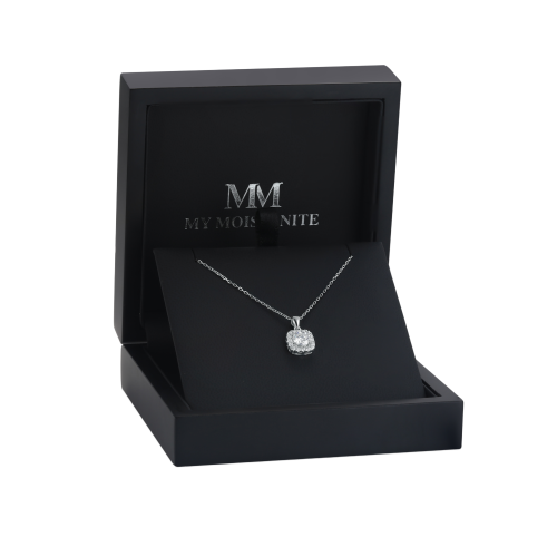 Haloette - Moissanite Hanger met Volledige Halo Detail