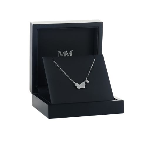 Papillia - Vlinder Bedel Ketting Met Moissanite Accenten
