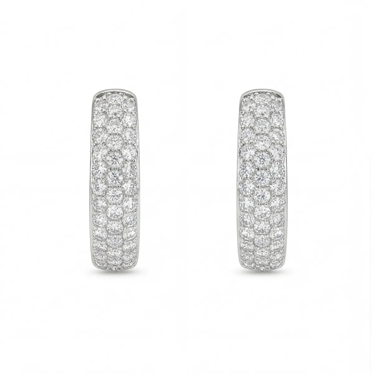 Glintique - Pavé Gezet Moissanite Huggie Oorringen Met Scharniersluiting