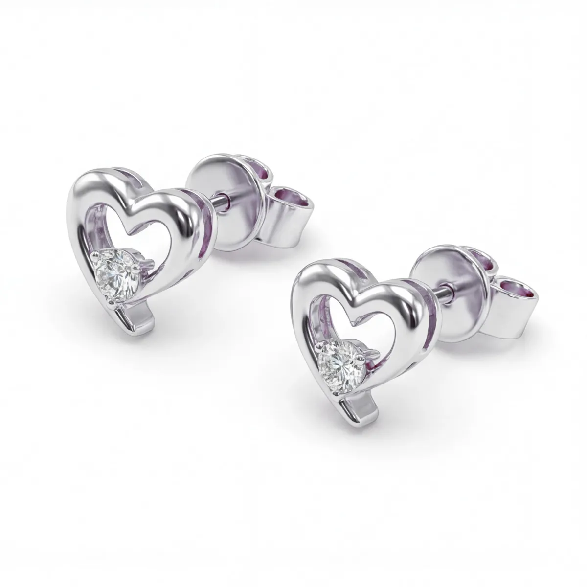 Essence - Moissanite Hart Oorbellen