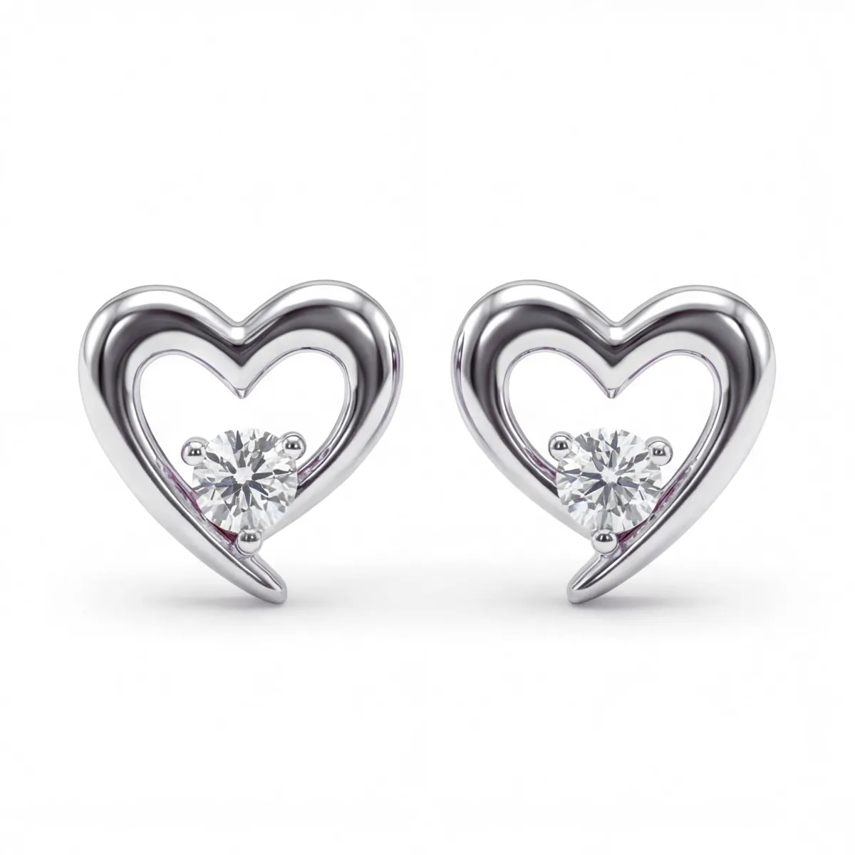Essence - Moissanite Hart Oorbellen
