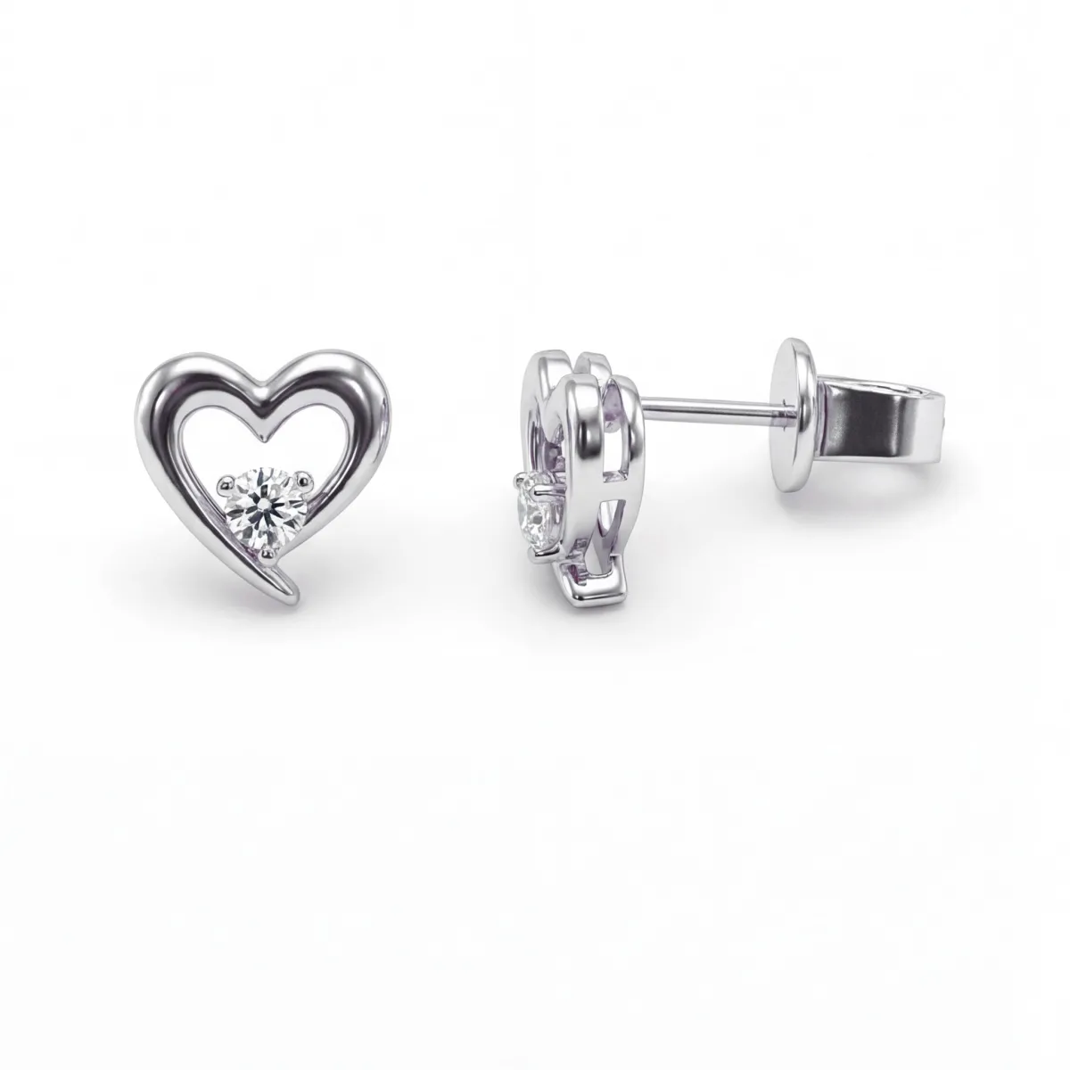 Essence - Moissanite Hart Oorbellen