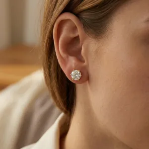 Moissanite oorknopjes