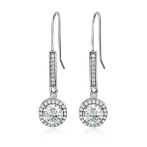 Luminary - Moissanite Oorhangers in Halo Zetting