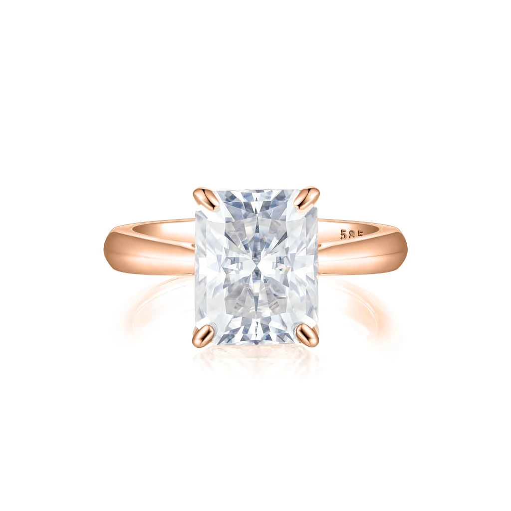 Luminara - Radiant Moissanite Verlovingsring met Hidden Halo