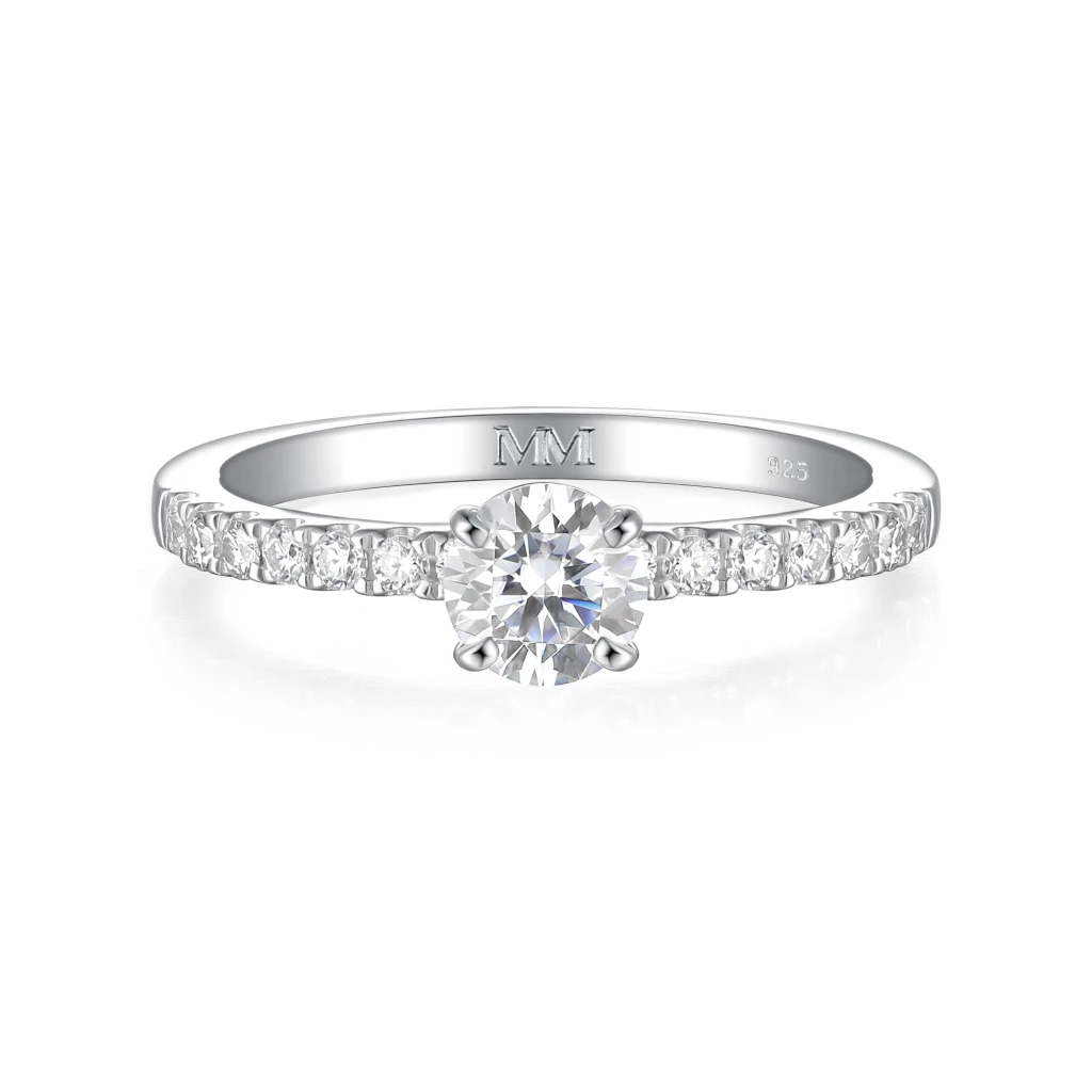 Finesse - Moissanite Verlovingsring met Zijstenen