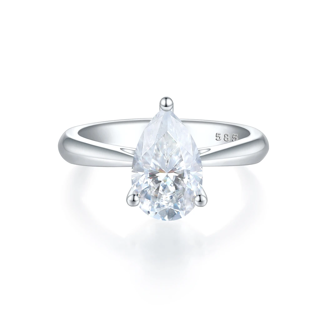 Larissa - Peer Solitair Moissanite Ring