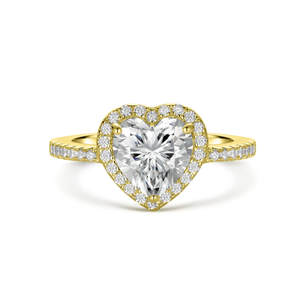 Heartshine - Hart Moissanite Ring in Halo Zetting
