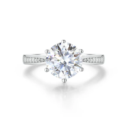 Zilveren moissanite verlovingsringen