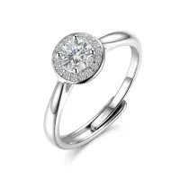 Flexa - Verstelbare Moissanite Halo Ring