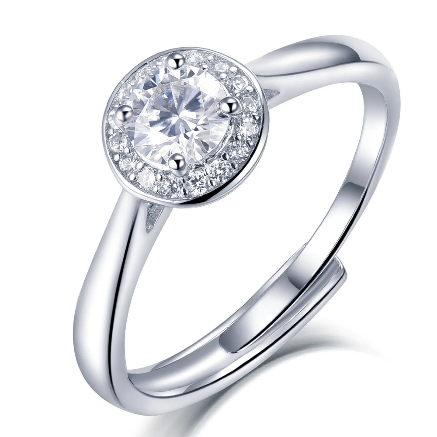Flexa - Verstelbare Halo Moissaniet Ring Flexa - Verstelbare Halo Moissaniet Ring
