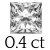 0.4 karaat (4*4 mm)