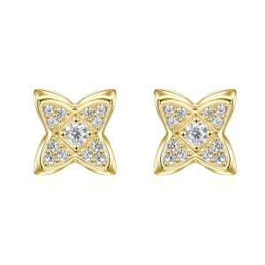 Sparkling Flowers - Moissanite Oorknopjes in Pavé Zetting