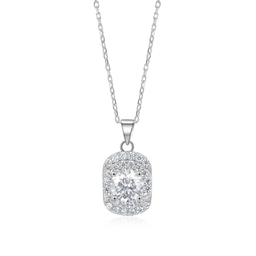 Memento - Briljante Moissanite Hanger in Pavé Halo Ontwerp
